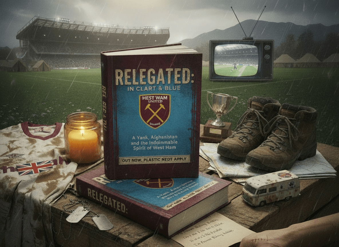 Don't be that guy reading RELEGATED during the match. 📖⚽ Order the book. Read it. Just not while Bowen's running. 👉 https://a.co/d/09U9jEwb #DontBeThatGuy #WestHam