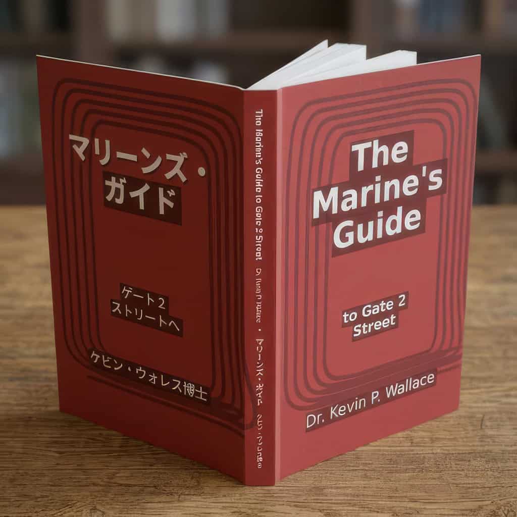 New book Nov. 10 🇺🇸🇯🇵 The Marine’s Guide to Gate 2 Street by Van of Valor founder Dr. Kevin P. Wallace: English on one side, Japanese on the other, Okinawa in between. 命どぅ宝 #VanOfValor #Okinawa #USMC